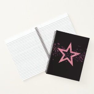Cuaderno Bebé Rosa Brillante Estrella Bonito