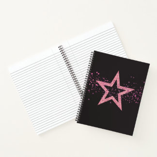 Cuaderno Bebé Rosa Brillante Estrella Bonito