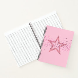 Cuaderno Bebé Rosa Brillante Estrella Bonito