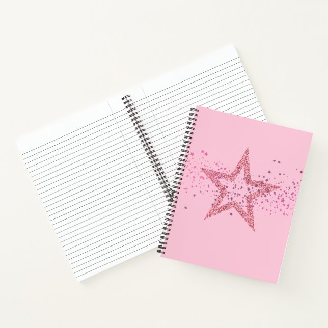 Cuaderno Bebé Rosa Brillante Estrella Bonito (Interior)