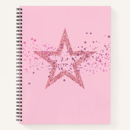 Cuaderno Bebé Rosa Brillante Estrella Bonito