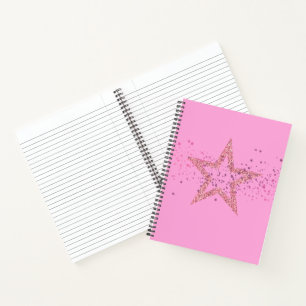 Cuaderno Bebé Rosa Brillante Estrella bonito