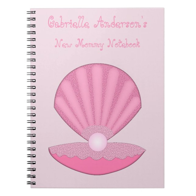 Cuaderno Bebé Rosa Chica con caparazón de ostión y nueva ma (Frente)