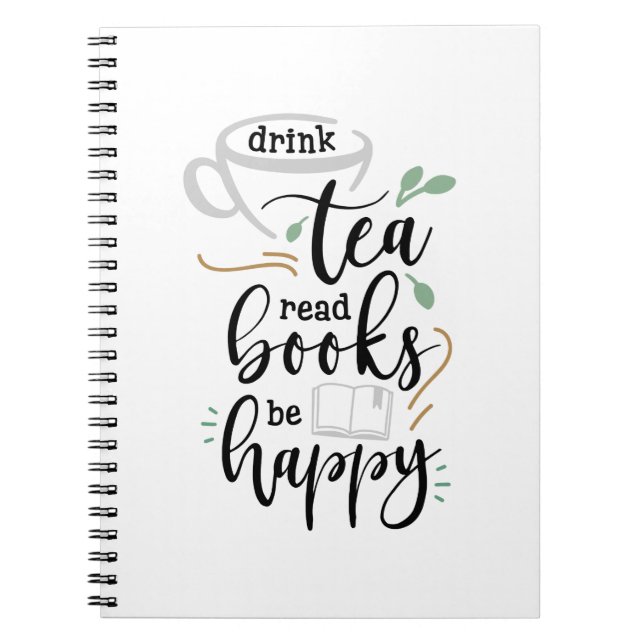Cuaderno Bebe Tea Read Books Be Happy (Frente)