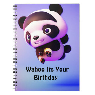 Cuaderno Bebé volando Panda, Bloc de notas de cumpleaños