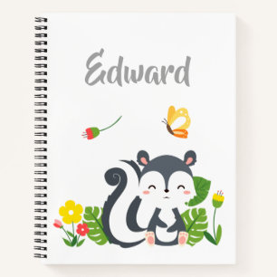 Cuaderno Bebé zorrillo, mariposa y flores