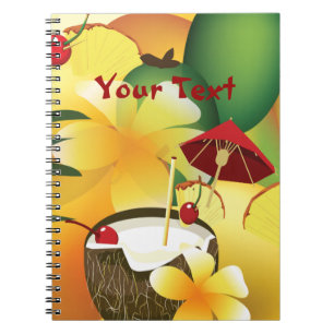 Cuaderno Beber Fiesta de Luau hawaiano tiki para bloc de no
