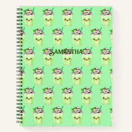 Cuaderno Bebida batida de té verde Matcha