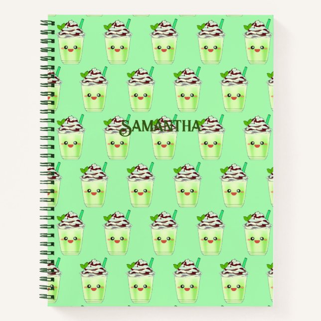 Cuaderno Bebida batida de té verde Matcha (Anverso)