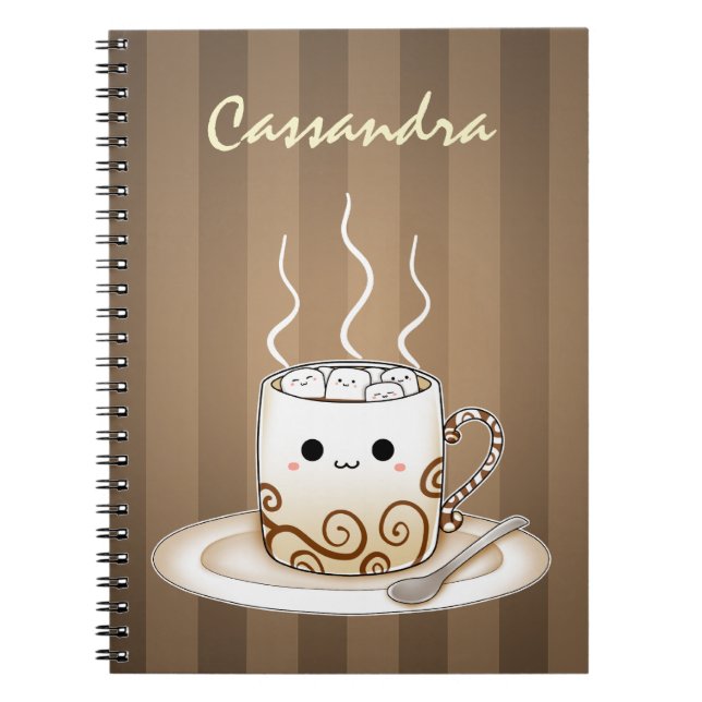 Cuaderno Bebida caliente del cacao del kawaii lindo (Frente)