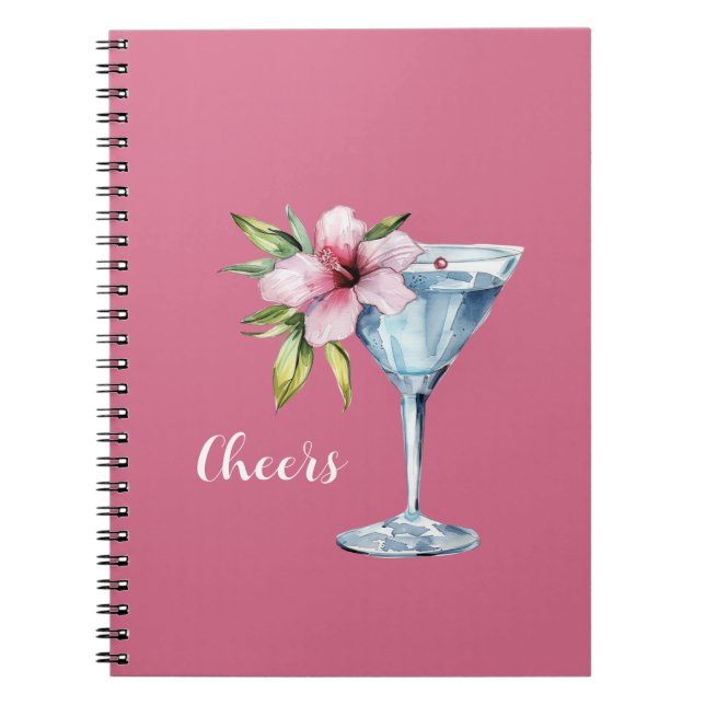 Cuaderno Bebida de Flor de Hibisco Rosa Tropical (Frente)