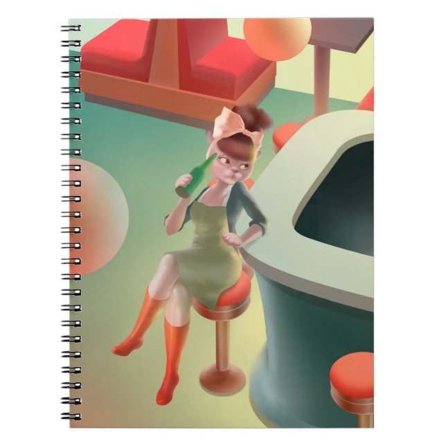 Cuaderno Bebida de gato en el bar (Frente)