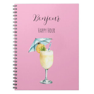 Cuaderno Bebida Pink Bonjour Happy Hour