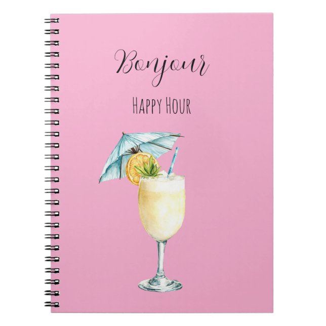 Cuaderno Bebida Pink Bonjour Happy Hour (Frente)