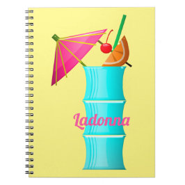 Cuaderno Bebida tropical colorida verano cóctel hawaiano