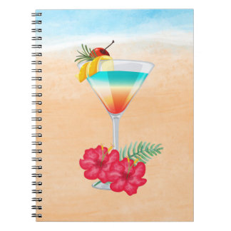Cuaderno Bebida Tropical en la Playa
