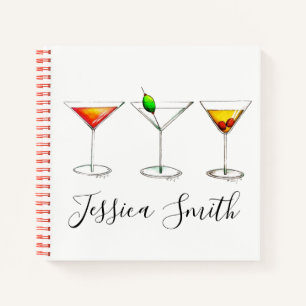 Cuaderno Bebidas personalizadas de Fiesta de cócteles Cosmo