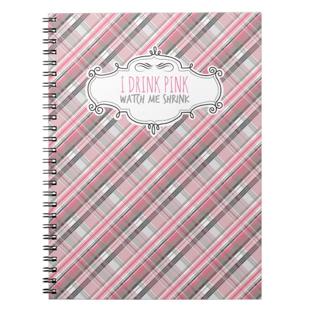 Cuaderno "Bebo diario de la pérdida de peso del rosa" (Frente)