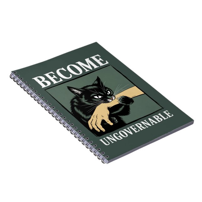 Cuaderno Become Ungovernable Funny Animal Anarchy Gift Cat  (Lado Derecho)