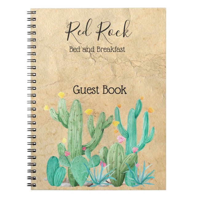 Cuaderno Bed and Breakfast Guest Book Cactus Southwest (Frente)