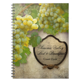 Cuaderno Bed n Desayuno Libro Wine Country Vineyard