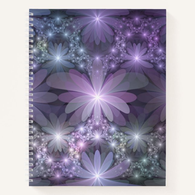 Cuaderno Bed of Flowers Trendy Shiny Abstract Fractal Art (Anverso)