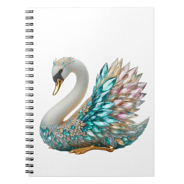 Cuaderno Bedazzled Diamond Swan Gold Crystal Bling (Frente)