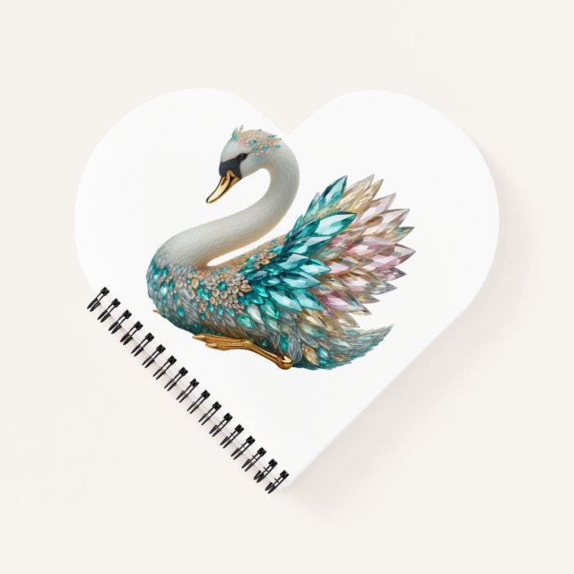 Cuaderno Bedazzled Diamond Swan Gold Crystal Bling (Anverso)