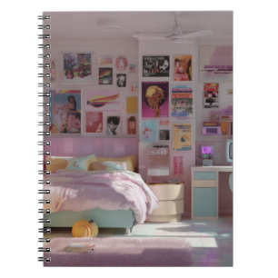 Cuaderno Bedroom de Poster retro iluminado con luz solar