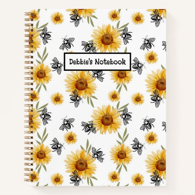 Cuaderno Bee and Sunflower Notebook (Anverso)