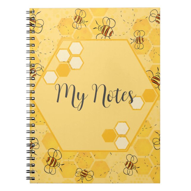 Cuaderno Bee Buzzing Honey Bees Cute (Frente)