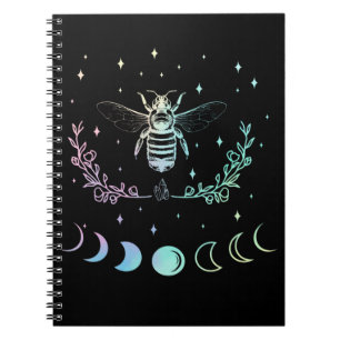 Cuaderno Bee Crescent Moon Wicca Pastel Gótico Insecto Bruj