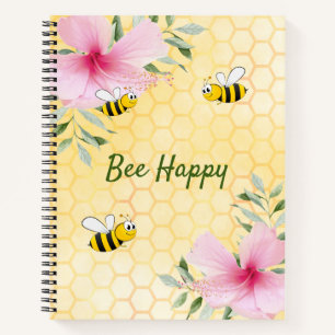 Cuaderno Bee Happy abejorros de abejas amarillas