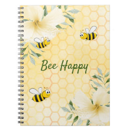 Cuaderno Bee Happy bumble abejas amarillas panza verano