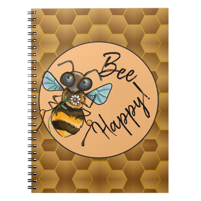 Cuaderno ¡Bee Happy! Cute Honey Bee (Frente)