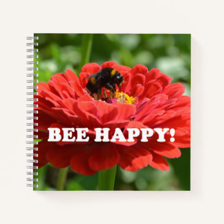 Cuaderno Bee Happy Red Flower