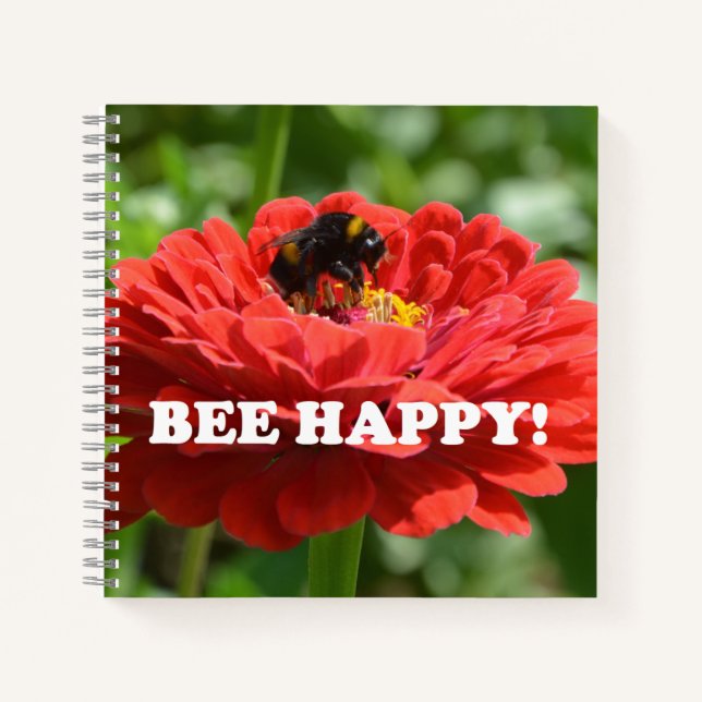Cuaderno Bee Happy Red Flower (Anverso)