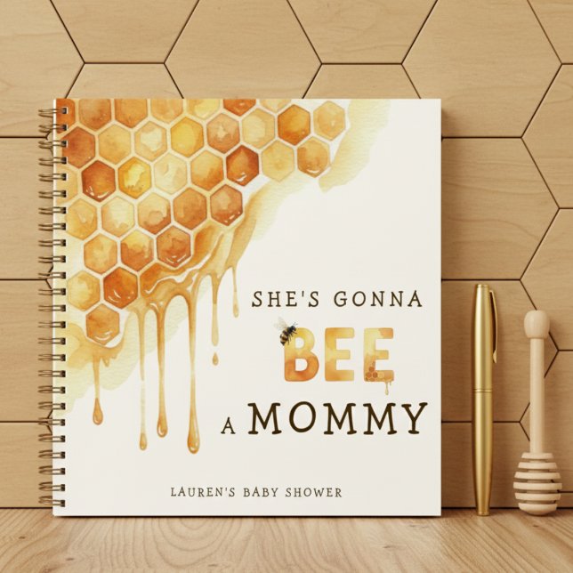 Cuaderno Bee Honeycomb Watercolor Baby Shower Guestbook (Bee Honeycomb Watercolor Baby Shower Guestbook Notebook
)
