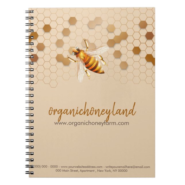 Cuaderno Beekeeper Apiary Honeycomb Gold Elegant (Frente)