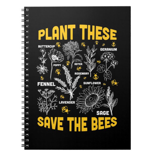 Cuaderno Beekeeper Gift | Plantar Estos Salven A Las Abejas (Frente)