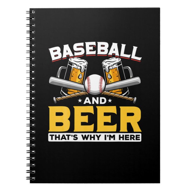 Cuaderno Beer Drinker Beer Humor de cerveza de béisbol Cump (Frente)