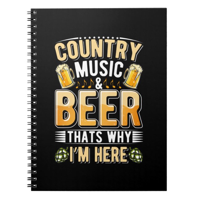 Cuaderno Beer Drinker Country Music Beer Drinking Birthday (Frente)