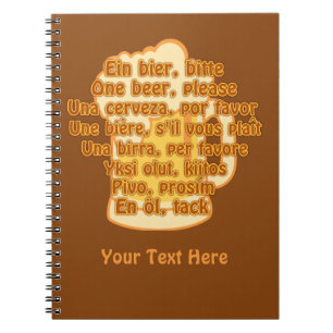 Cuaderno BEER en idiomas personalizado bloc de notas
