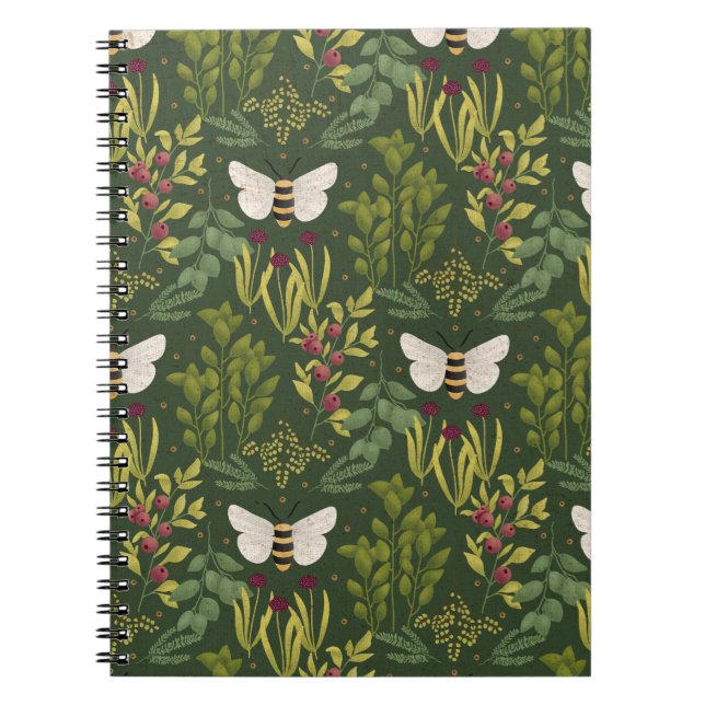 Cuaderno Bees and Foliage Spiral Notebook (Frente)