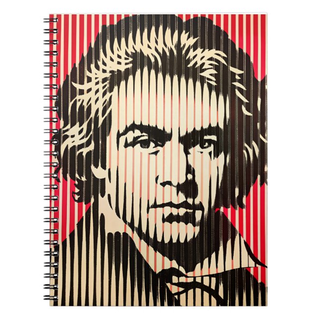 Cuaderno Beethoven en estilo de ilusión óptica BAUHAUS (Frente)