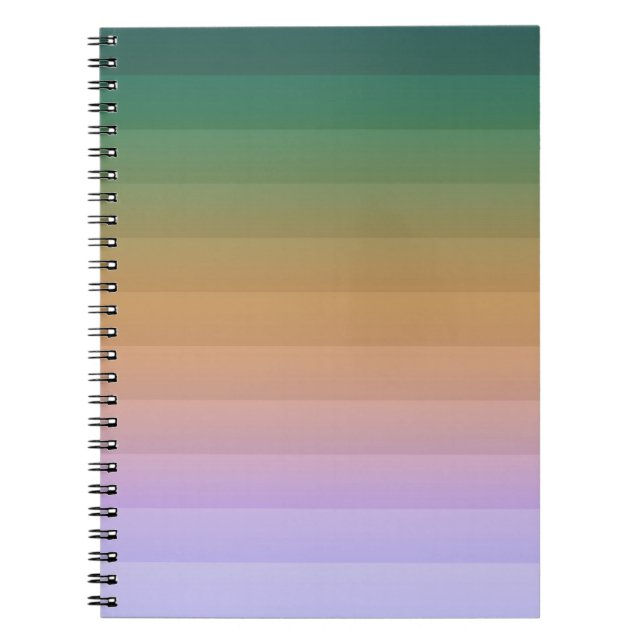 Cuaderno Bei verde gris oscuro degradado suave borroso (Frente)