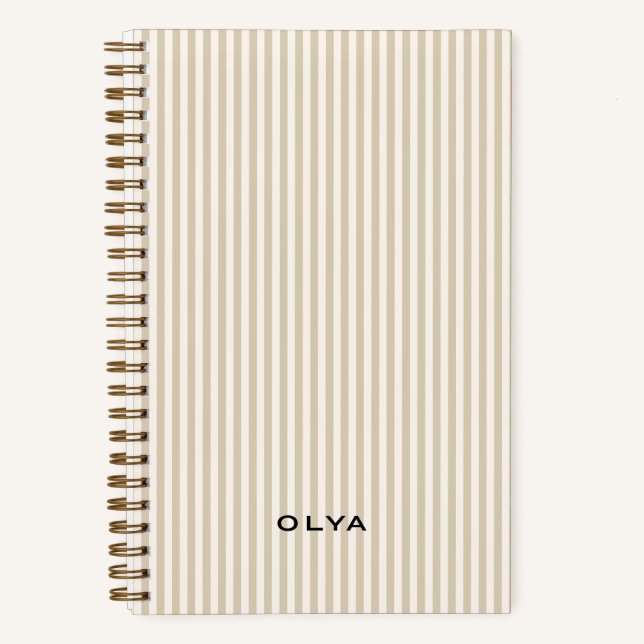 Cuaderno Beige Aeshtetic à Rayures (Anverso)