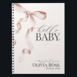 Cuaderno Beige Coquette Bow Chica Baby Regalo Mi Primer Año<br><div class="desc">¡Eleva tu ducha de bebé con esta decoración Fiesta de Coquette Beige Bow! Este diseño atemporal añade un toque de elegancia y encanto a cualquier evento, con un hermoso arco decorado con delicados tonos dorados y beige. Esta colección impresionará a sus invitados y creará recuerdos duraderos y será perfecta para...</div>