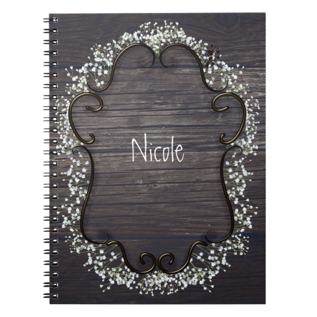 Cuaderno Beige Country Occidental Aliento de Bebé & Madera (Frente)