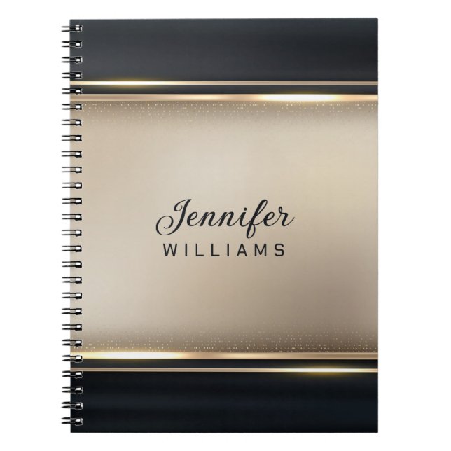 Cuaderno Beige Elegante Y Negro (Frente)
